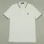 Fred Perry Twin Tipped Polo Shirt M3600 - White/Silky Peach/Uniform Green